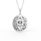 18K Bespoke Geometric Diamond Pendant — BACK