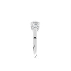 18K Solitaire Emerald Cut Diamond Ring — SIDE
