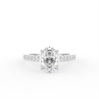 18K Solitaire Oval Diamond Engagement Ring — TOP