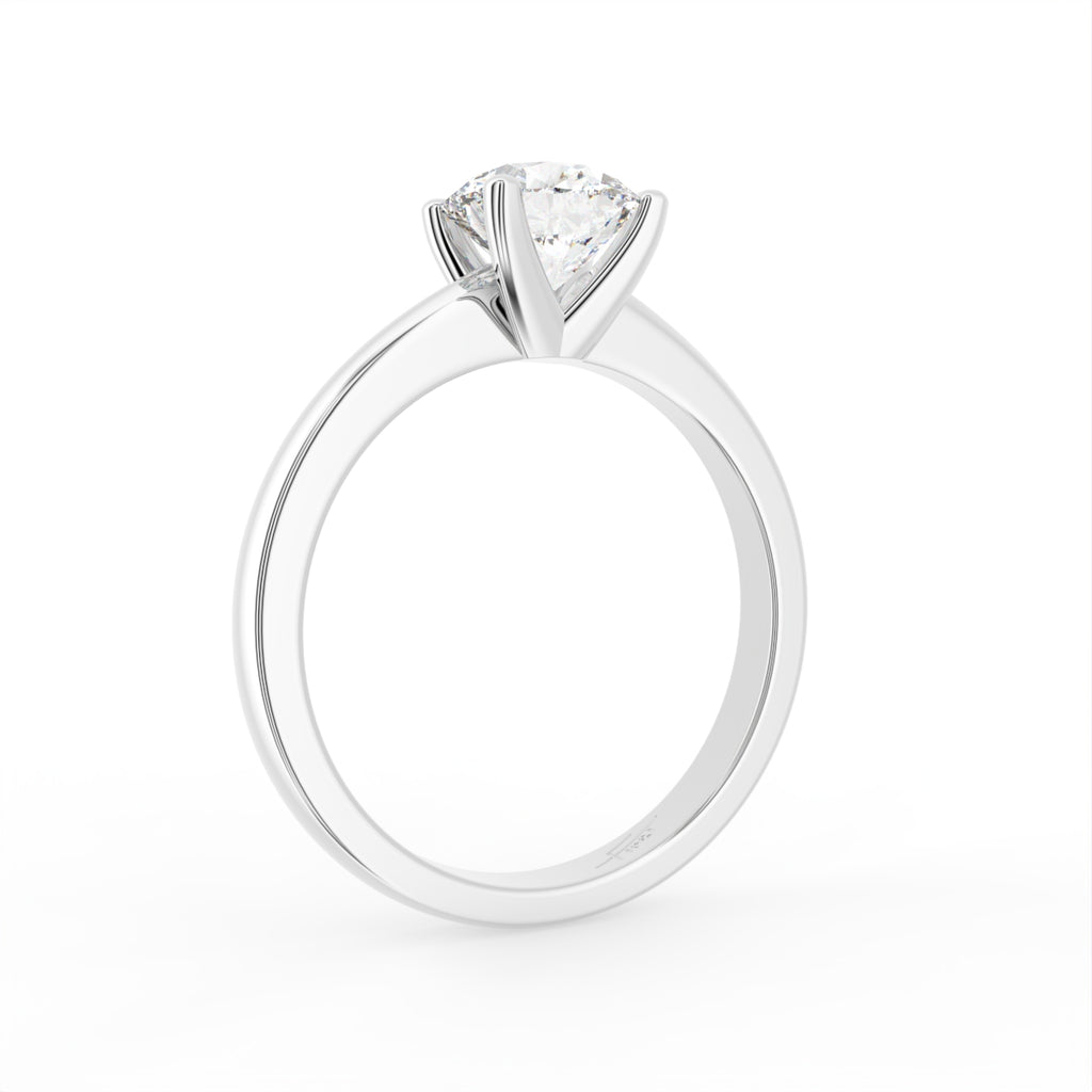18K Solitaire Round Diamond Engagement Ring — 3D VIEW
