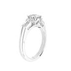 18K Bespoke Round Baguette Diamond Ring — 3D VIEW