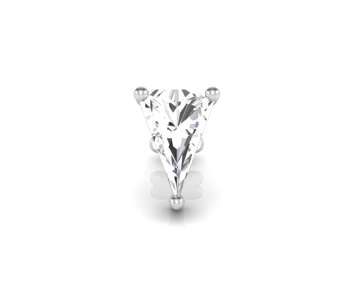 vimg:FJ4907|vimg:FJ4912|14K White Gold Trillion Diamond Stud Earrings — TOP