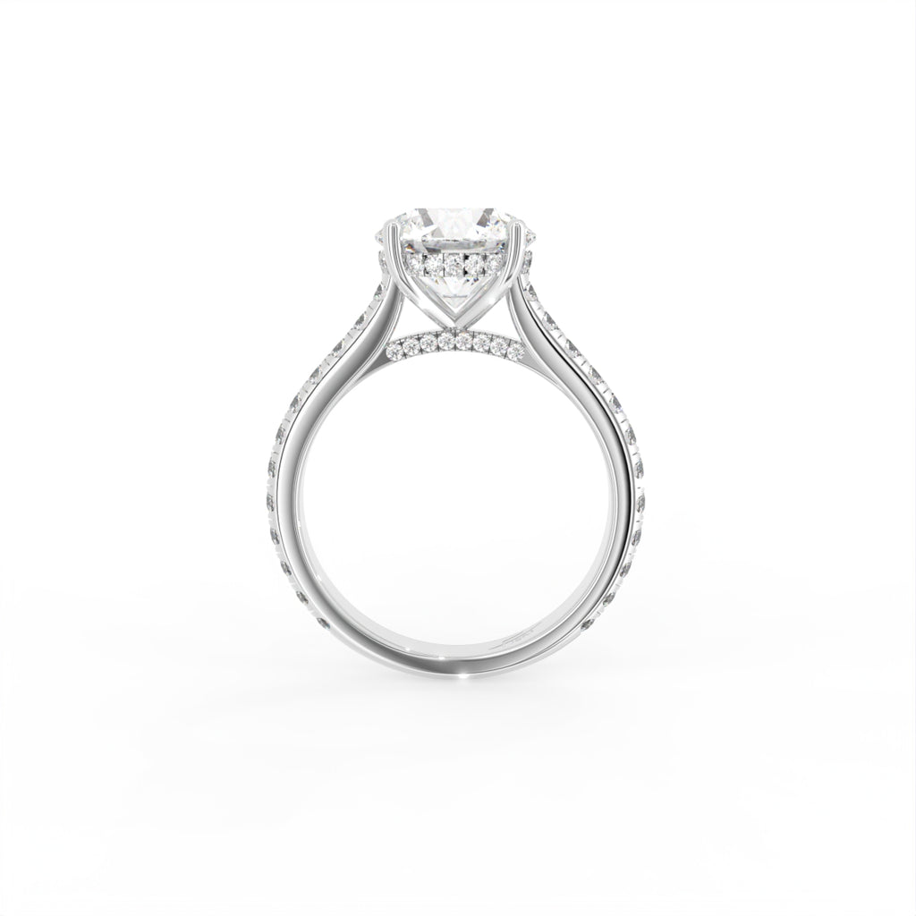 18K Solitaire Diamond Engagement Ring — FRONT