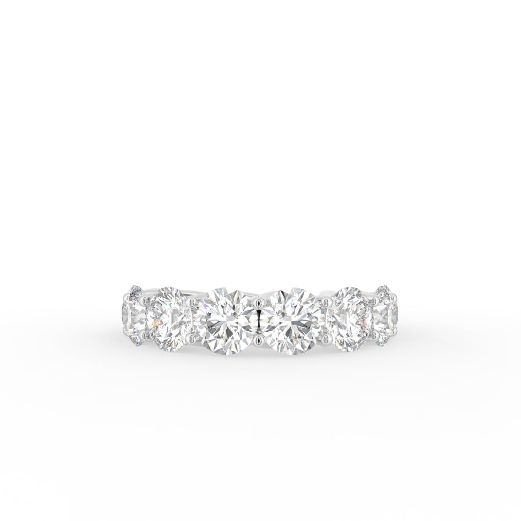 18K Half Eternity Round Diamond Ring — TOP