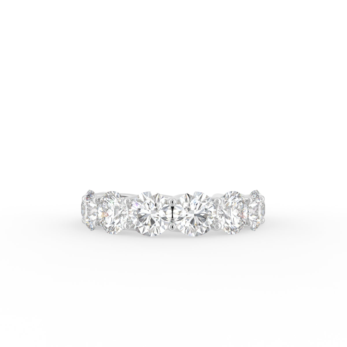 18K Half Eternity Round Diamond Ring — TOP