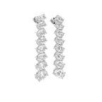 18K Oval Diamond Drop Earrings — 3D VIEW