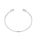 18K Emerald Cut Diamond Bangle — FRONT