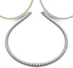 18K Classic Tennis Diamond Necklace — 3 COLOR