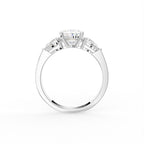 18K Trilogy Oval Diamond Ring — FRONT
