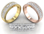 18K White Gold Eternity Round Diamond Ring — 3 COLOR