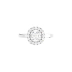 18K Halo Round Diamond Ring — TOP