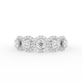 18K White Gold Halo Round Diamond Eternity Ring — TOP