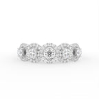 18K White Gold Halo Round Diamond Eternity Ring — TOP