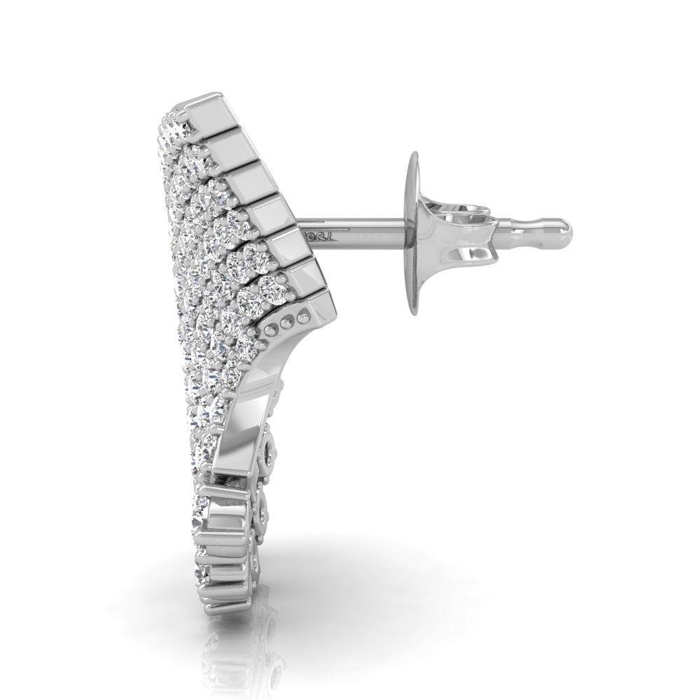 18K Lab Grown Diamond Earrings — SIDE VIEW