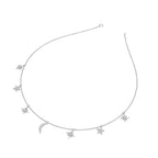 18K Square Diamond Station Necklace — 3D VIEW