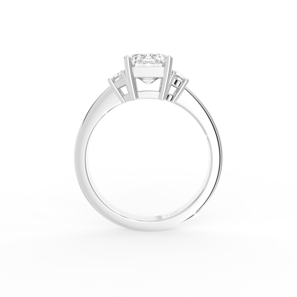 vimg:Z00297|18K Trilogy Emerald-Cut Diamond Ring — FRONT
