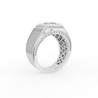 18K White Gold Bespoke Cushion Diamond Ring — 3D VIEW