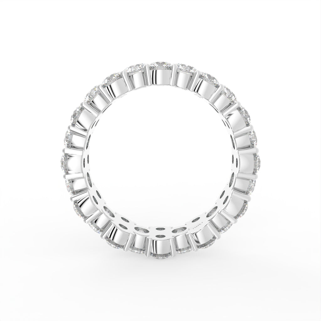 18K Round Full Eternity Diamond Ring — FRONT