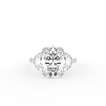 18K Trilogy Oval Half Moon Diamond Ring — TOP