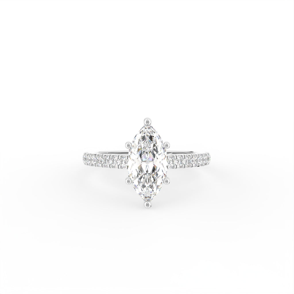18K Solitaire Marquise Diamond Ring — TOP