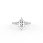 18K Solitaire Marquise Diamond Ring — TOP
