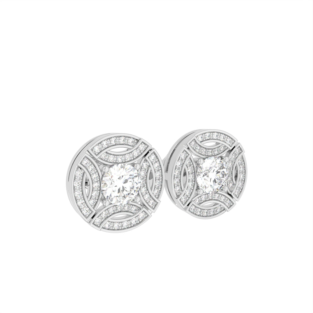 18K Bespoke Diamond Stud Earrings — 3D VIEW