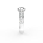 18K Halo Round Diamond Ring — SIDE