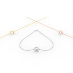 18K Gold Round Bezel Diamond Bracelet — 3 COLOR
