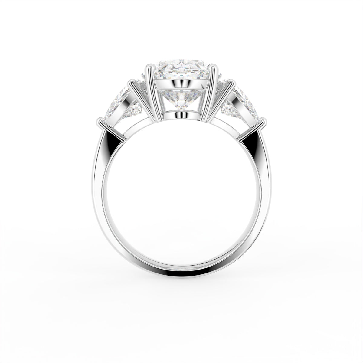 vimg:Z00565|18K White Gold Trilogy Oval Diamond Ring — FRONT