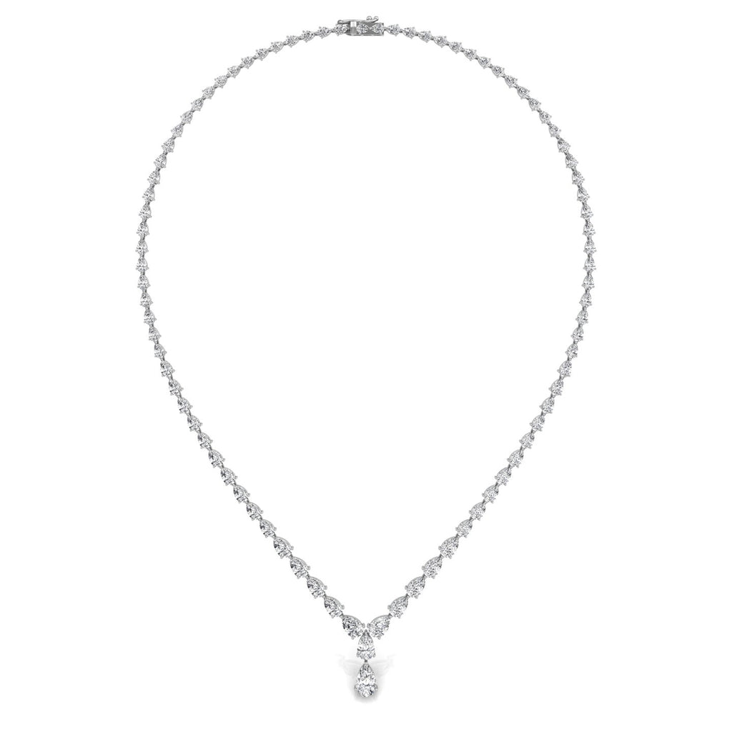 18K Pear Diamond Tennis Necklace — TOP