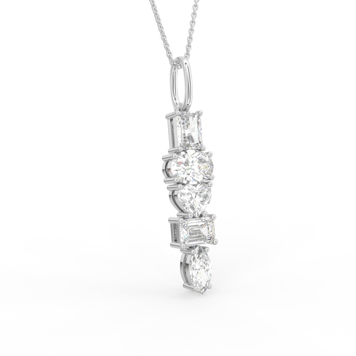 vimg:FJ5954|vimg:FJ5979|18K Oval Diamond Pendant — 3D VIEW