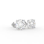 18K Round Solitaire Diamond Earrings — 3D VIEW