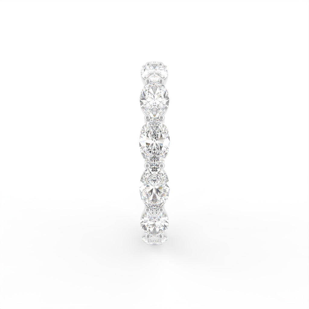 18K Oval Eternity Diamond Ring — SIDE