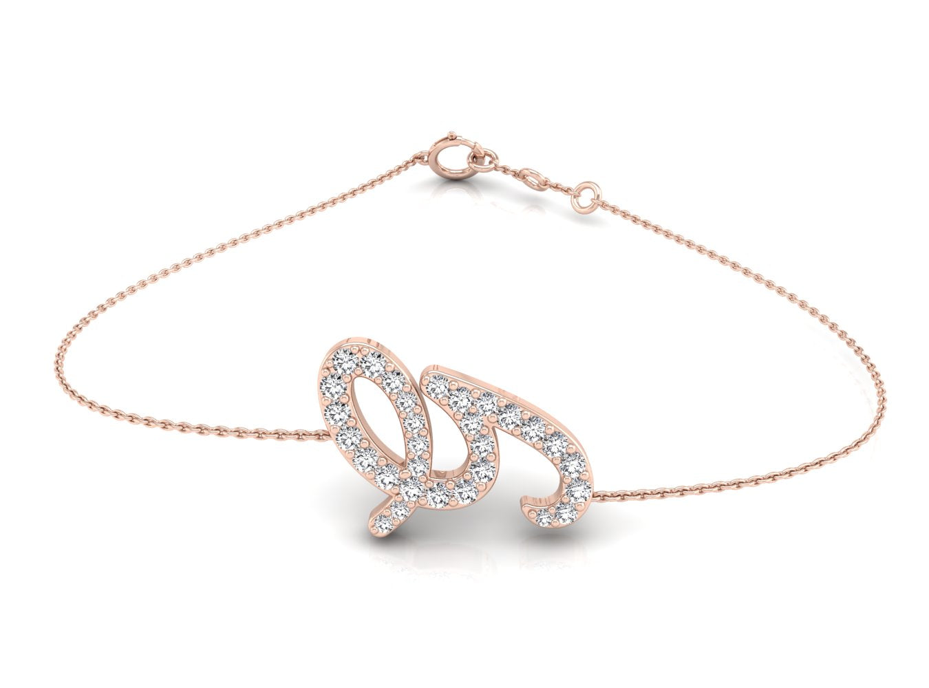 18K Alphabet Diamond Bracelet — TOP