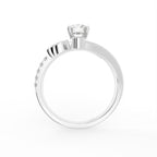 18K White Gold Round Diamond Ring — FRONT