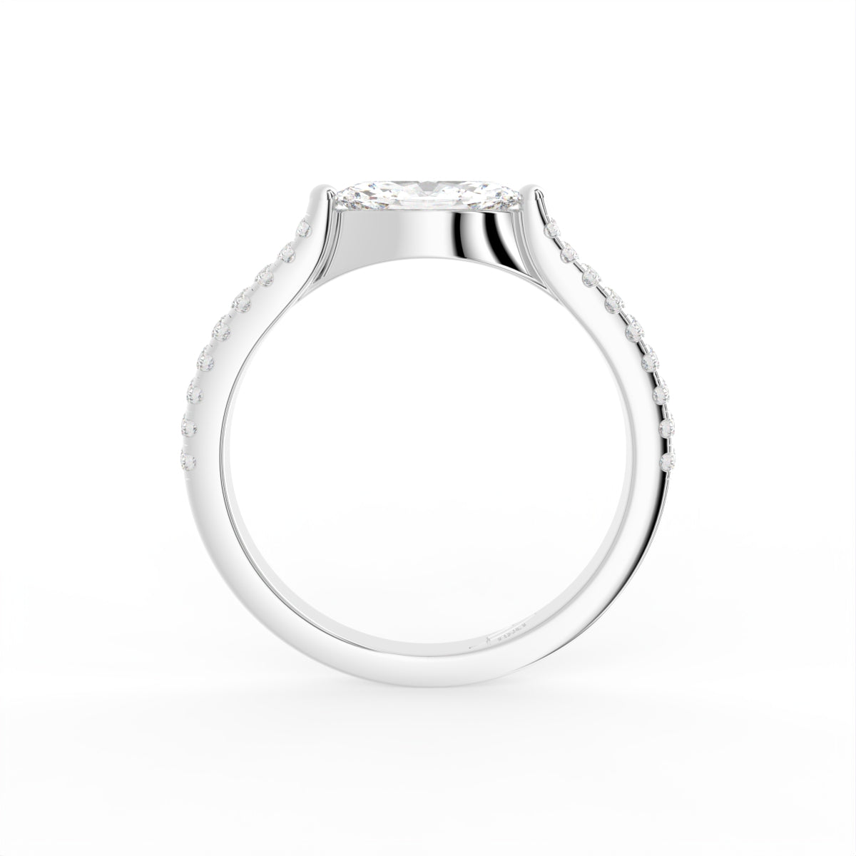 18K Yellow Gold Marquise Diamond Promise Ring — FRONT