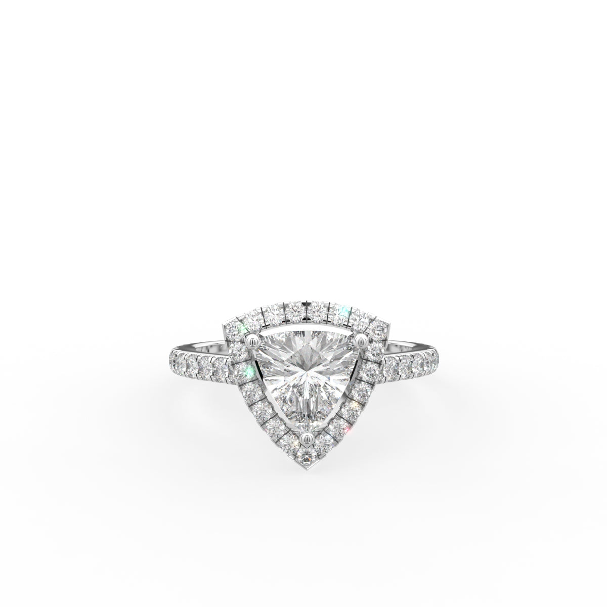 18K Halo Trillion Diamond Ring — TOP