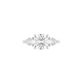 18K White Gold Trilogy Round Diamond Ring — TOP