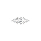 18K White Gold Trilogy Round Diamond Ring — TOP