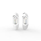 18K Fancy-Cut Diamond Huggie Hoop Earrings — TOP