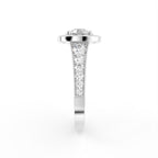 18K Halo Diamond Ring — SIDE