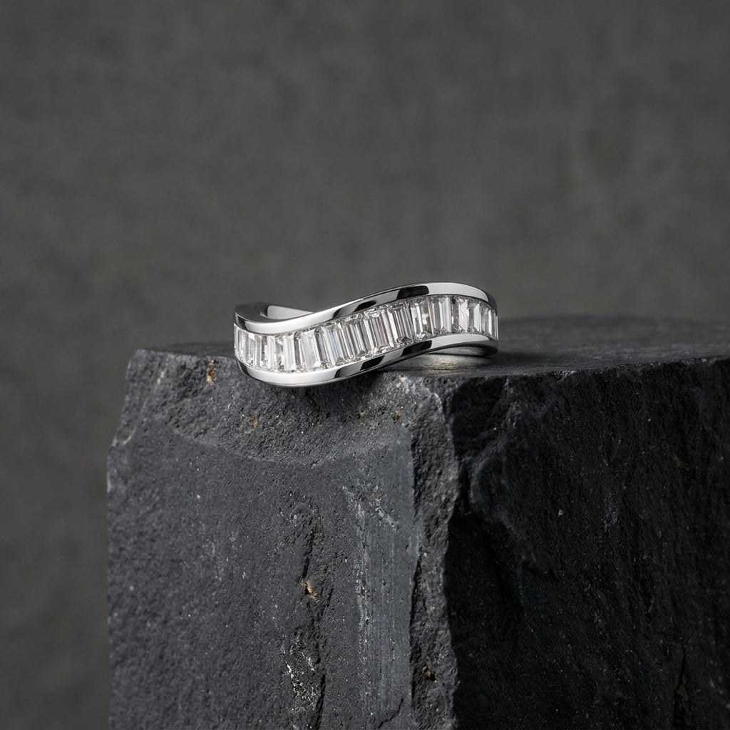 18K Yellow Gold Baguette Diamond Eternity Ring