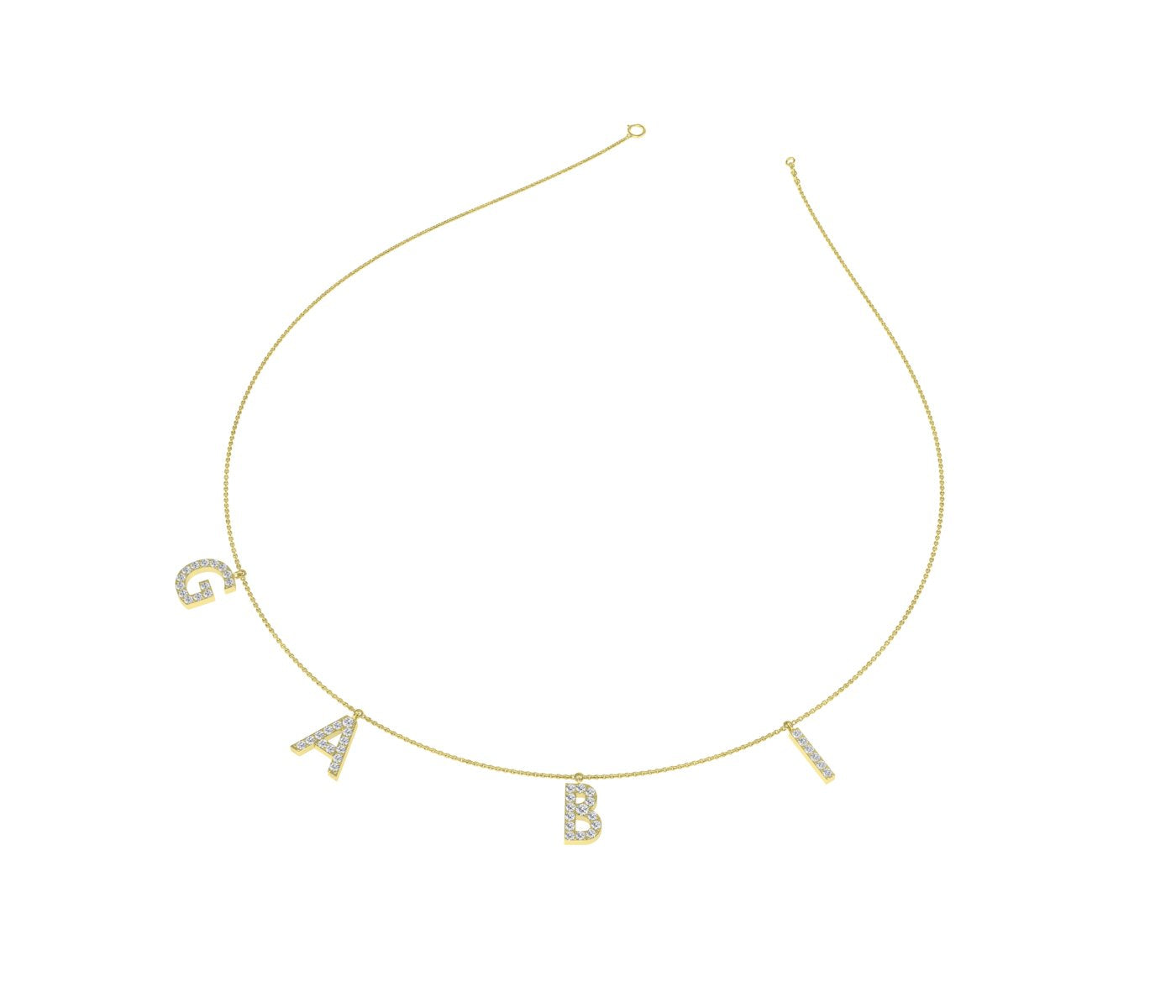 18K Personalized Name Lab Grown Diamond Necklace — 3D VIEW