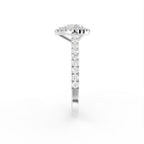 18K Halo Pear Diamond Ring — SIDE