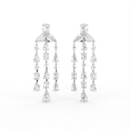 18K Pear Drop Bespoke Diamond Earrings — TOP