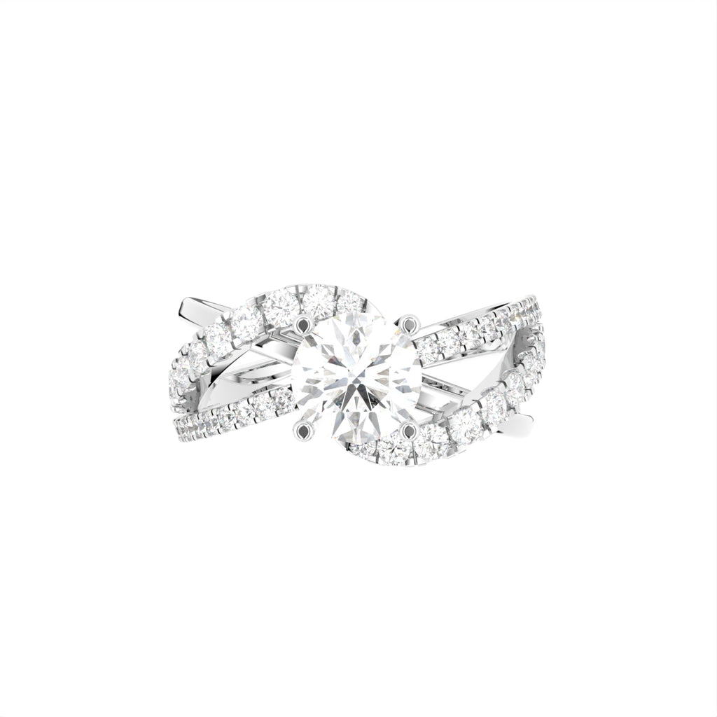 18K Bespoke Round Diamond Ring — TOP