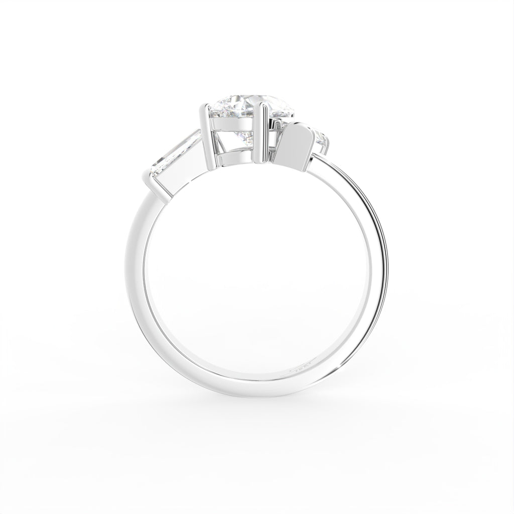 vimg:Z00303|18K White Gold Bespoke Pear Diamond Ring — FRONT