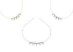 14K Oval Diamond Choker Necklace — 3 COLOR