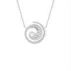 18K Nature Round Diamond Pendant — BACK