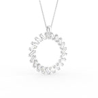 18K Bespoke Baguette Diamond Pendant — 3D VIEW